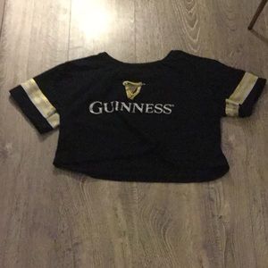 Gold and black Guinness crop top